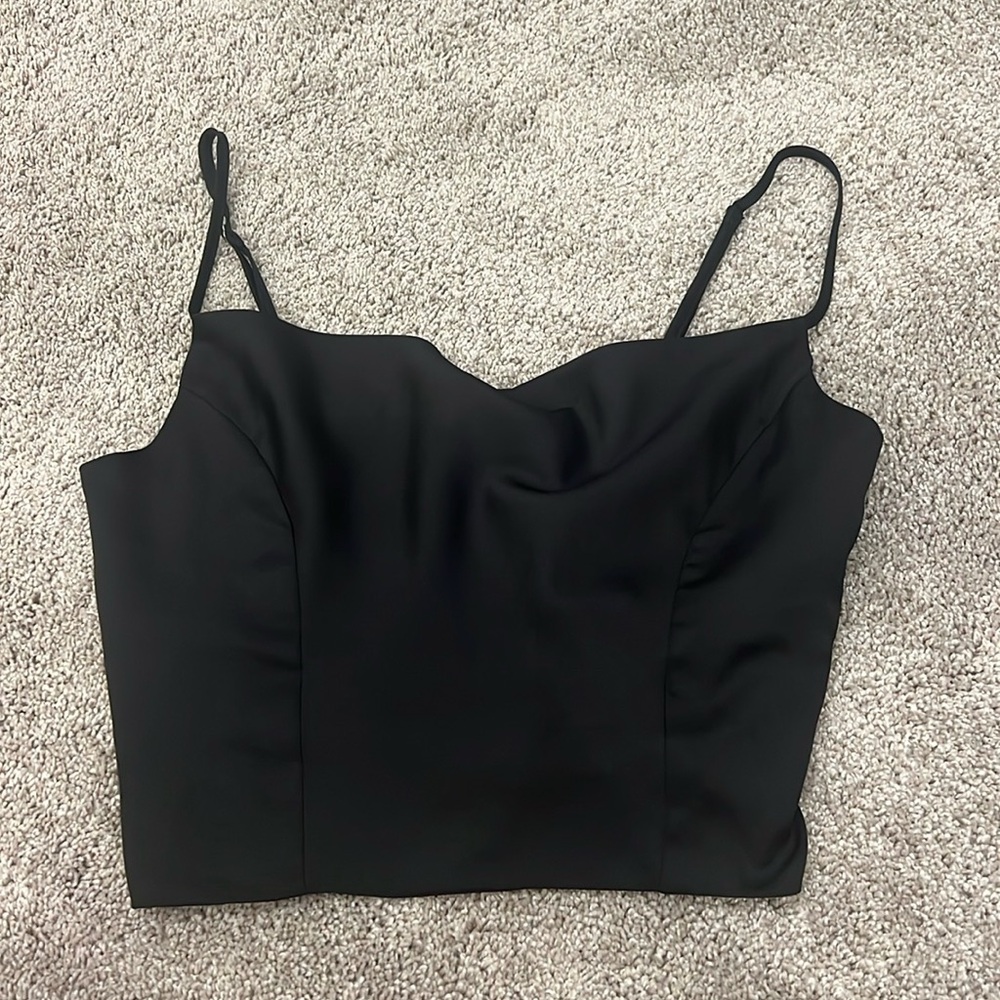 LELIS cowl neck black top